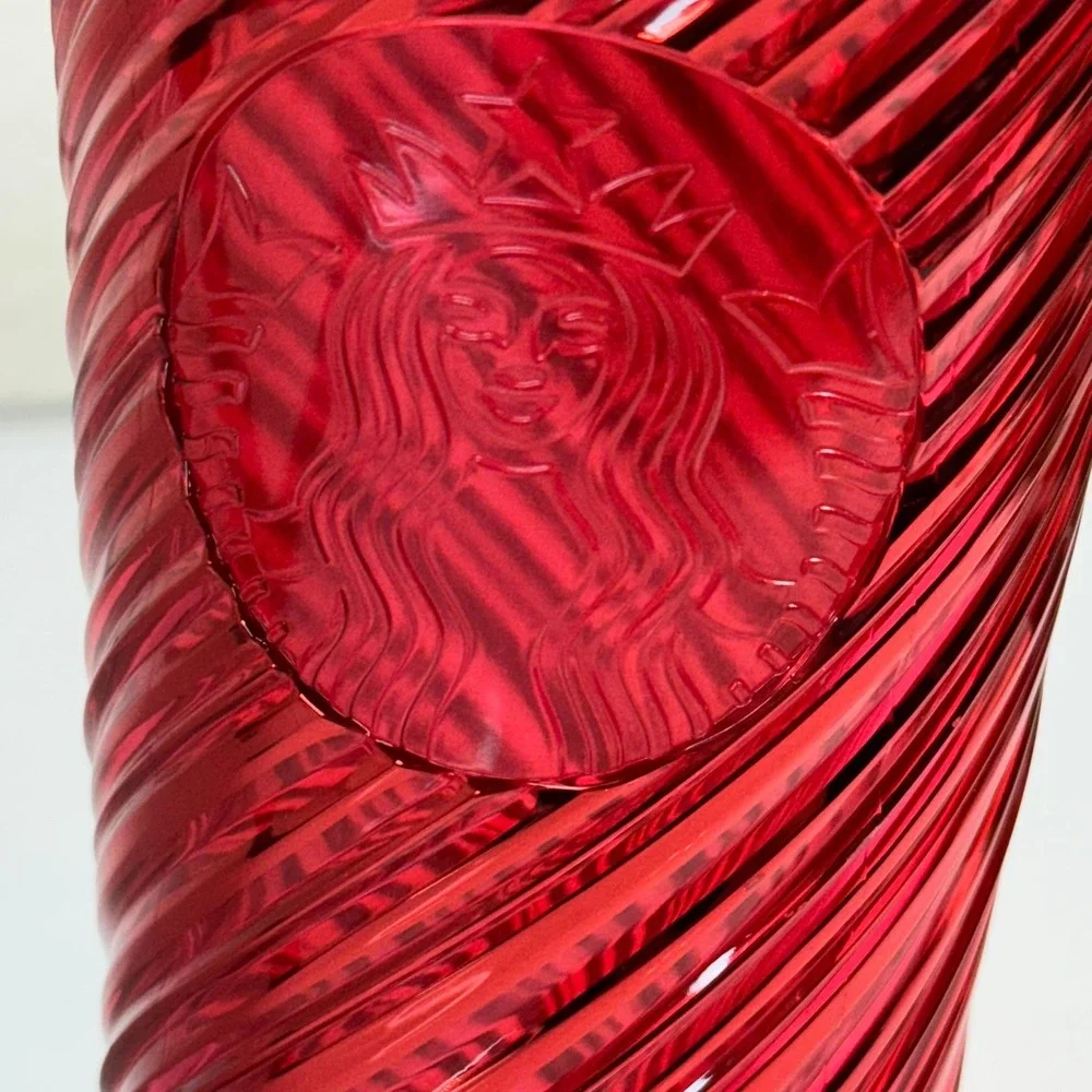 Starbucks Red Swirl‎ Cold Cup Tumbler 24 fl oz Holiday Edition No Lid